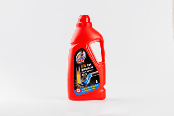 Гель для прочистки канализационных труб всех видов с гипохлоритом, концентрат, 1000 мл