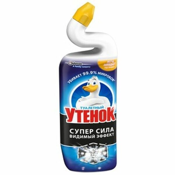 Средство чистящее Туалетный Утенок Супер Сила Видимый Эффект для унитаза, 500мл