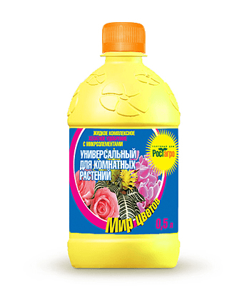 Удобрение комплексное жидкое хелатное Мир цветов универсальное для комнатных растений  0,5л
