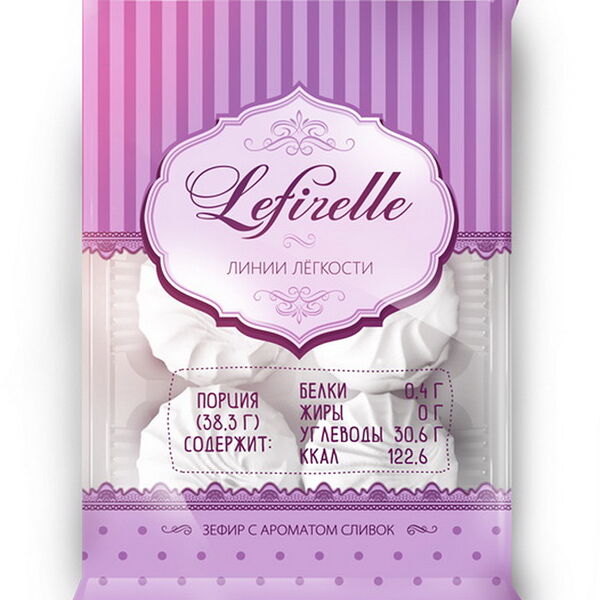 Зефир LEFIRELLE с ароматом сливок кор АЗС вес 230г Красный Пищевик