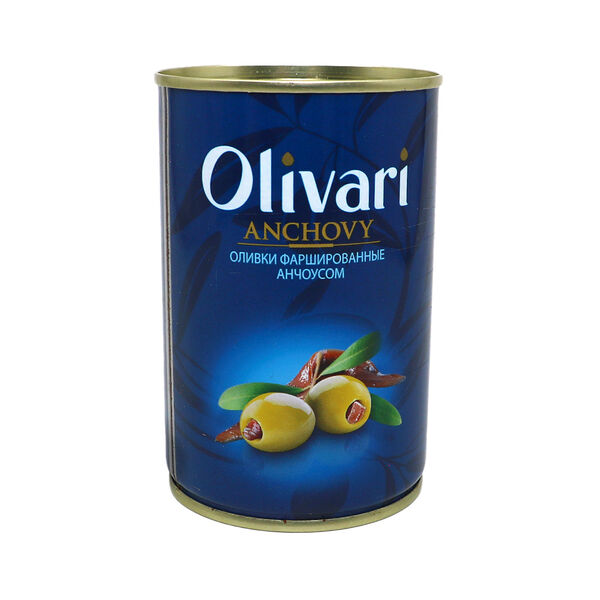 Оливки зеленые фаршированные анчоусами Olivari 300г