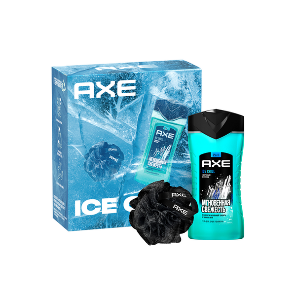 Подарочный набор (Гель для душа+Мочалка) Axe Ice Chill 250 мл