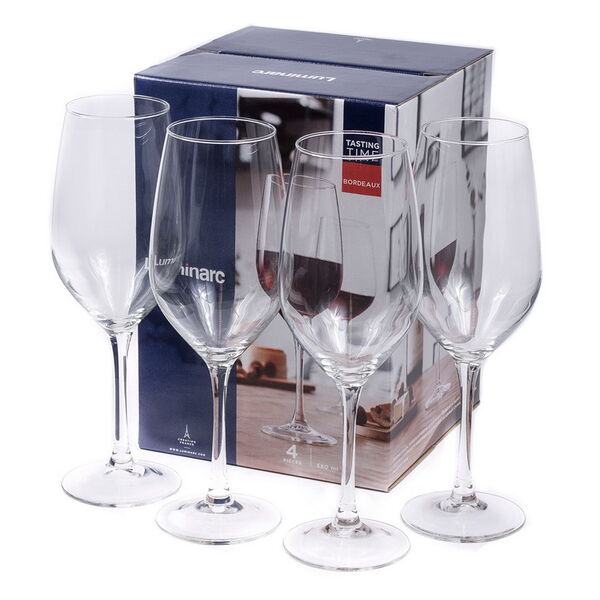 Набор бокалов для вина стеклянных tasting time. bordeaux 4 шт 580 мл