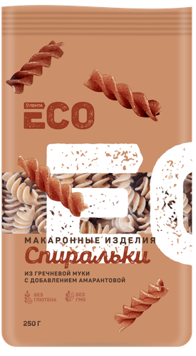 

Макароны безглютеновые ЛЕНТА ECO Спиральки, из гречневой муки