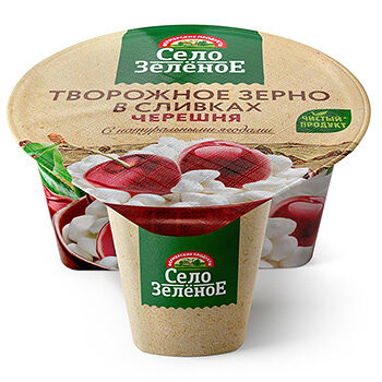 Творожное зерно в сливках Село Зеленое Черешня 5% 130 г