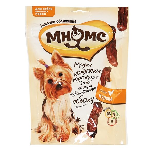Лакомство для собак мелких пород Мнямс Pro Pet мини-колбаски Курица 75 г