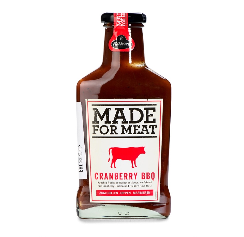 

Соус Kuhne Made for Meat Cranberry BBQ томатный барбекю с клюквой 375 мл