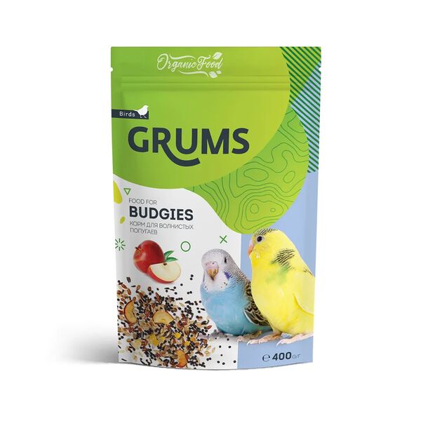 Корм GRUMS для волнистых попугаев, 400 гр.