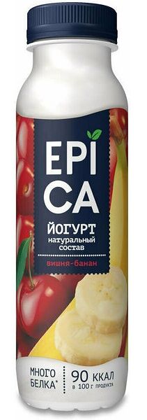 Йогурт питьевой Epica Вишня-банан 2,5%, 260 г