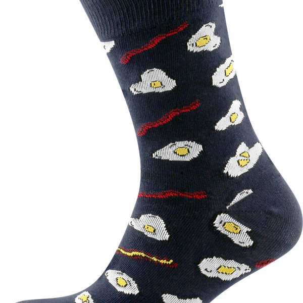 Носки мужские INWIN р. 25–29 черные с рисунком яичница, Арт. BPF21/men01-eggs