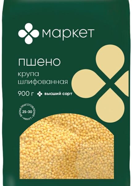 Крупа Маркет пшено шлифованное высший сорт 900г
