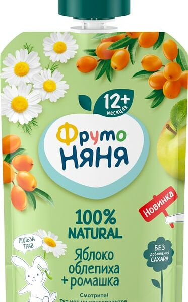 Пюре ФрутоНяня Яблоко облепиха ромашка 90г