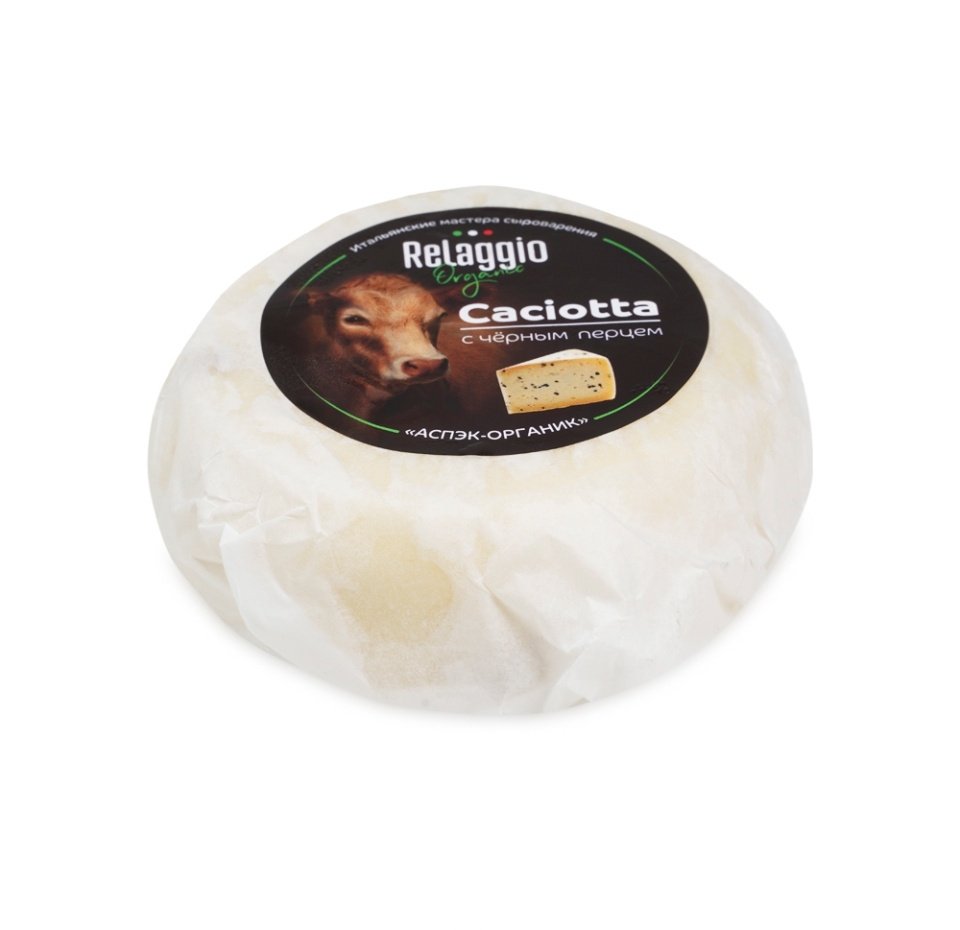 

Сыр Relaggio Organic Качотта с черным перцем 45% 240 г
