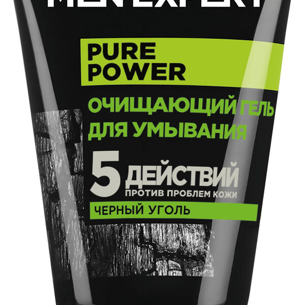 Очищающий Гель для умывания Men Expert 5 действий против проблем кожи с черным углем, 100 мл