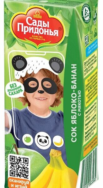 Сок Сады Придонья с мякотью без сахара яблоко-банан