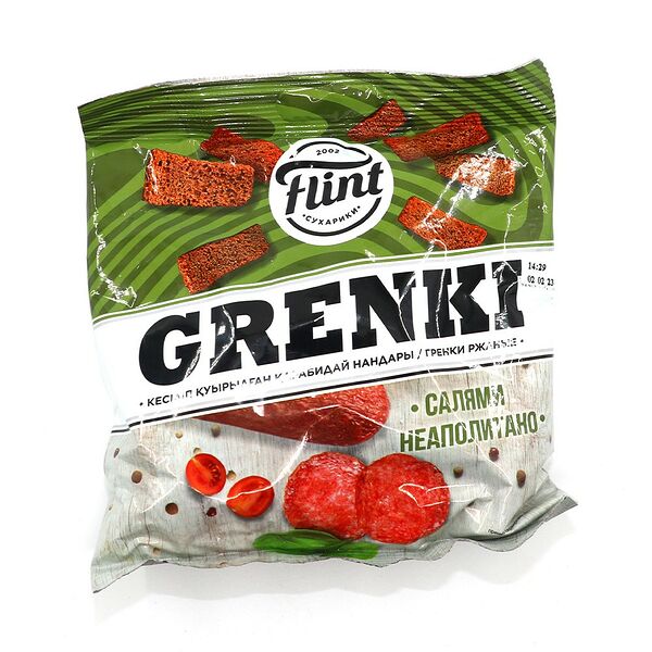 Гренки ржаные Flint со вк салями Неаполитано 100г
