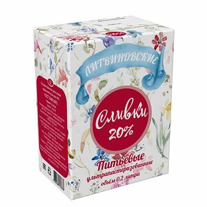 Сливки ультрапастеризованные ЛИТВИНОВСКИЕ 20%, без змж