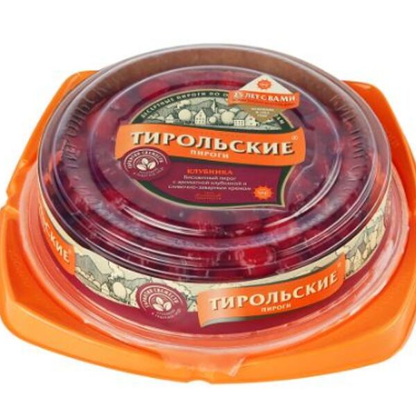 Пирог бисквитный Тирольские Пироги Клубника 660г