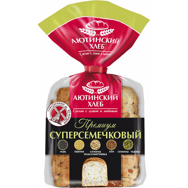Хлеб Аютинский Хлеб Премиум Суперсемечковый пшеничный тостовый в нарезке 330 г