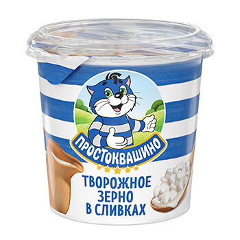 Творожный продукт зернёный Простоквашино в сливках 5%