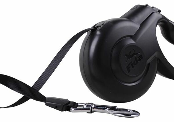 Рулетка Fida Styleash 3м с выдвижной лентой до 12 кг черная для собак