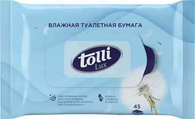 Туалетная бумага Tolli Lux влажная 45шт.