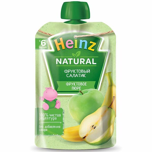 Пюре Heinz Фруктовый салатик фруктовое с 6 месяцев, 90г