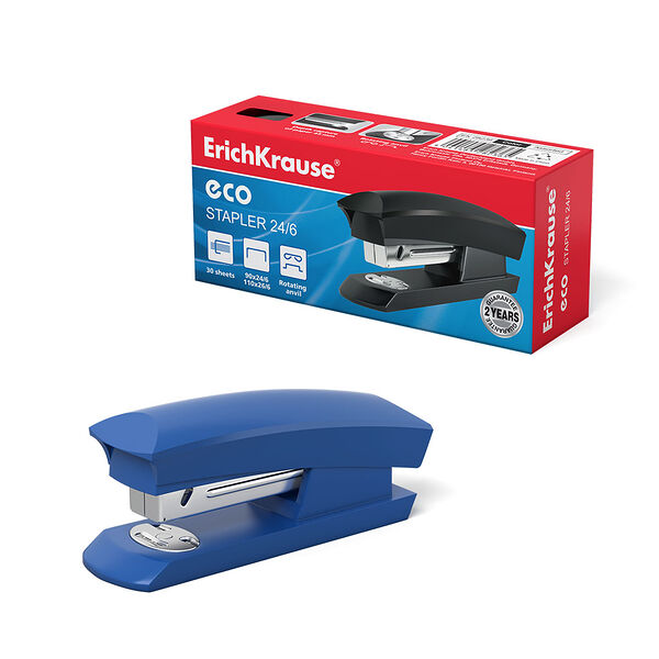 Степлер №24/6 ErichKrause Eco до 30 листов, ассорти  28236