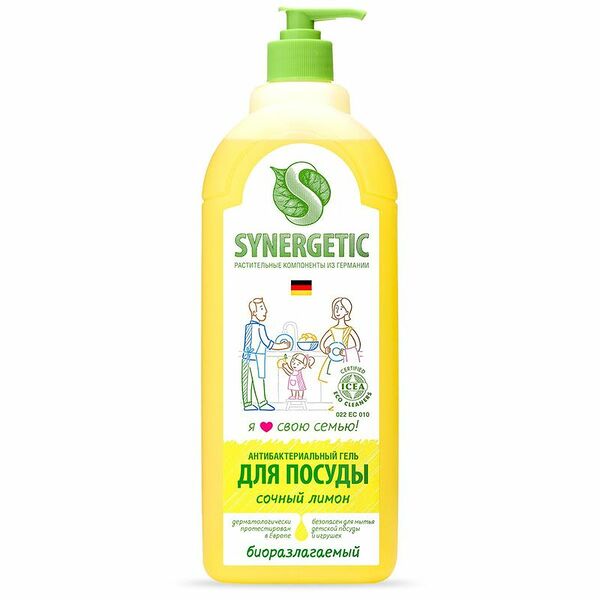 Средство для мытья посуды Synergetic лимон биоразлагаемое, 1л