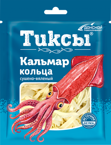 

Кальмар сушено-вяленый Тиксы кольца 70 г