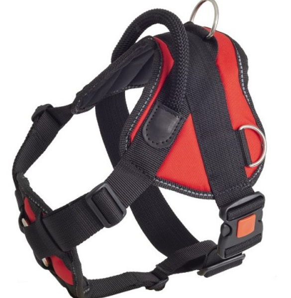 Шлейка нейлоновая с грудью, фаст с блокировкой Каскад L, Красный