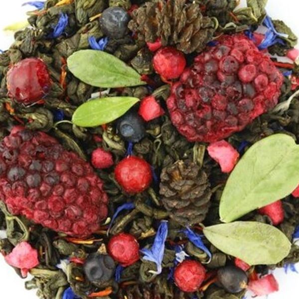 Чай зеленый крупнолистовой с добавками с ароматом таежных ягод Таежный сбор №2