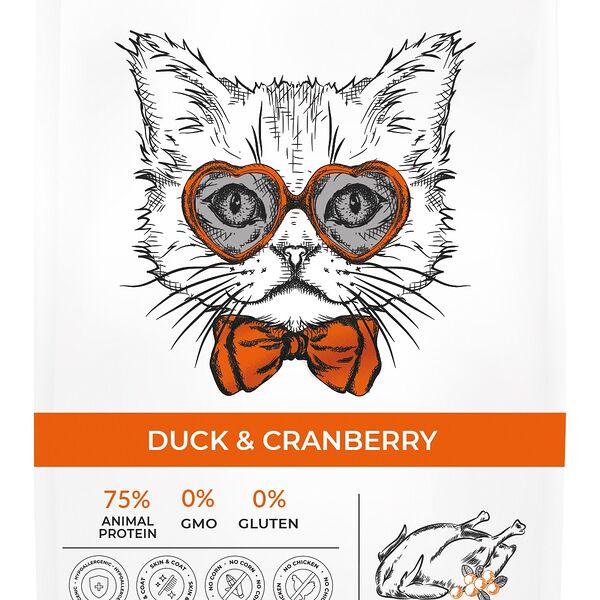 Корм Best Dinner для кошек Duck & Cranberry с уткой и клюквой для здоровья кожи и шерсти