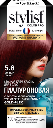 

Крем-краска для волос STYLIST COLOR PRO Гиалуроновая, стойкая Сочный гранат 115 мл