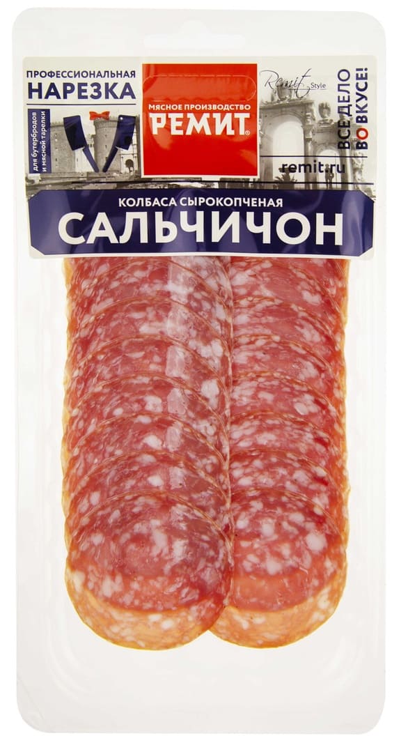 

Колбаса сырокопчёная Ремит Сальчичон полусухая нарезка 70 г