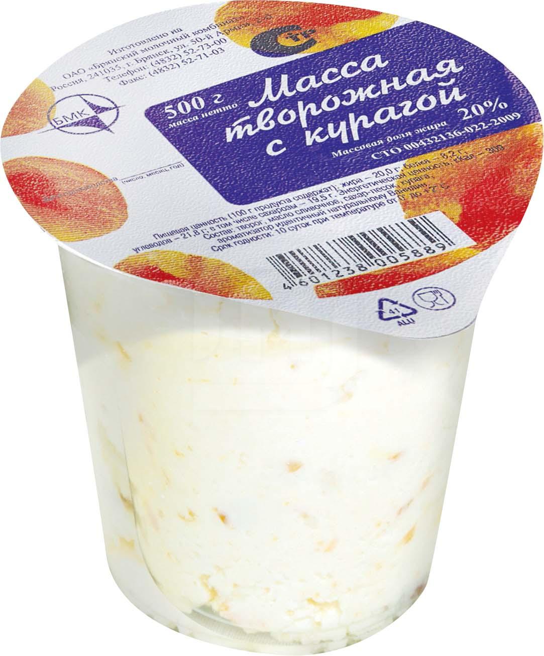 

Масса Бмк Творожная с курагой 20%