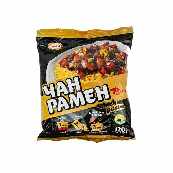 Лапша б/п Чан Рамен Доширак 120гр Black Pasta пакет