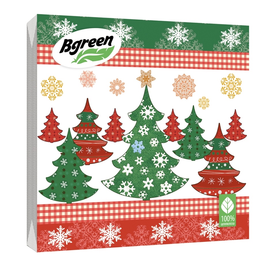 

Салфетки бумажные Bgreen Сказочный лес 33х33 см 20 шт