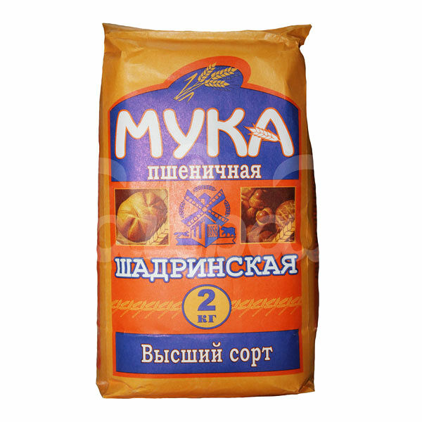 Мука 2кг Пшеничная Хлебопекарня в/с Шадринский КХ