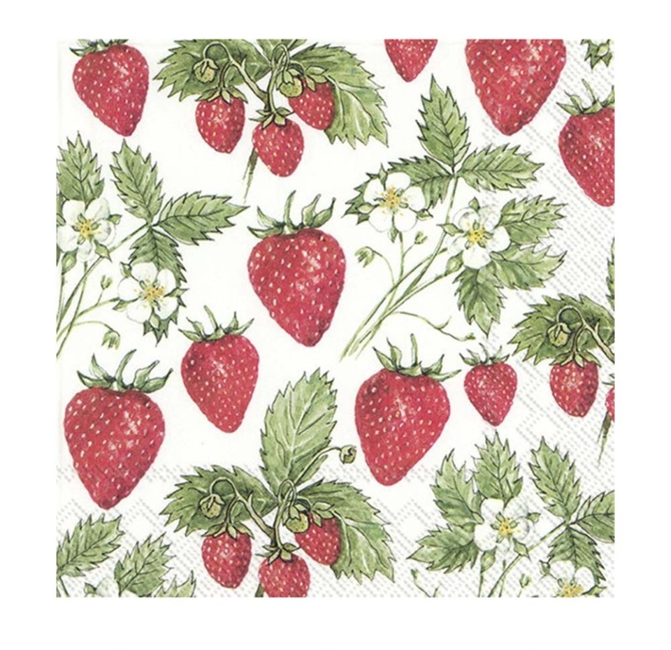

Салфетки бумажные IHR Delicious Strawberries трёхслойные 20 шт. 33 х 33 см