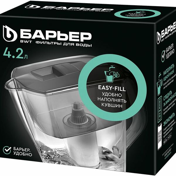 Фильтр-кувшин Барьер прайм опти-лайт 4.2 л, c электронным индикатором замены кассеты арт. В582Р00