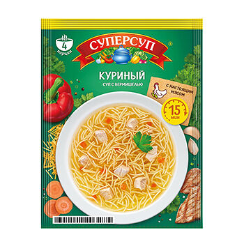 Суп куриный Суперсуп с настоящим мясом