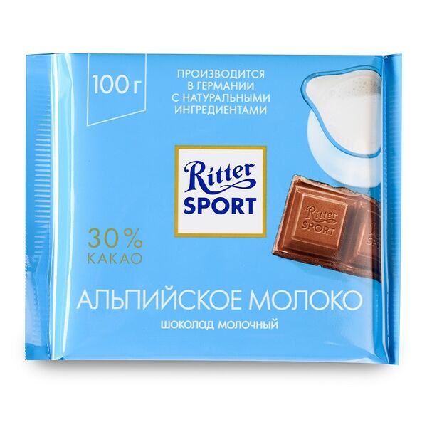 Шоколад молочный Ritter Sport Альпийское молоко
