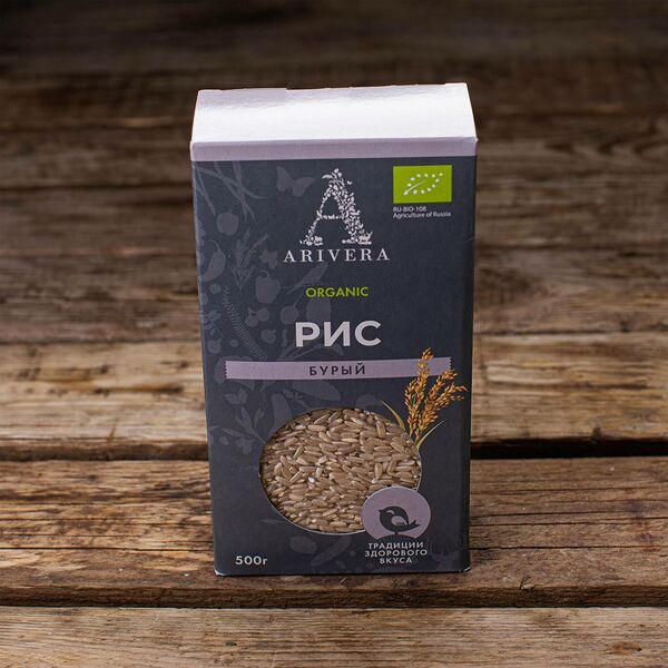 Органический рис бурый нешлифованный