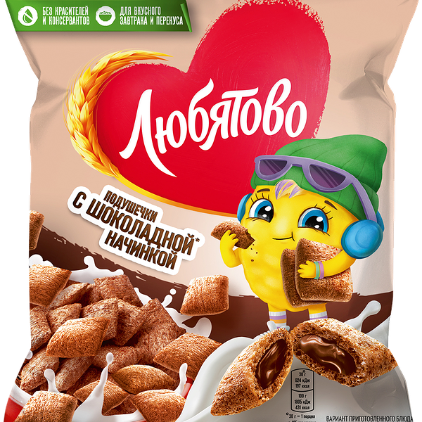 Подушечки Любятово с шоколадной начинкой