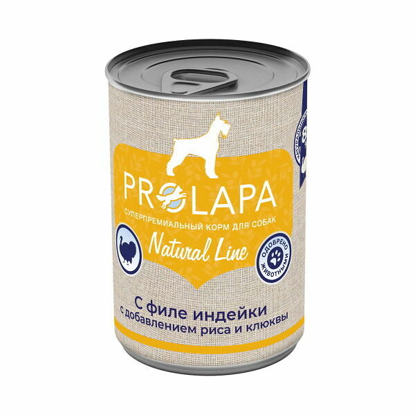 Консервы для собак Prolapa Natural Line с индейкой, рисом и клюквой 400 г
