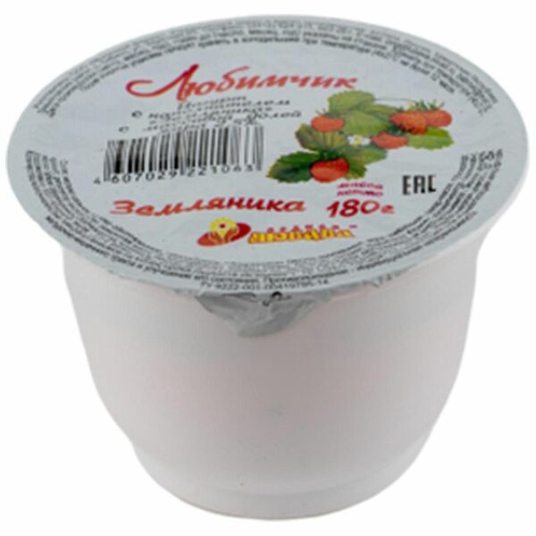 Йогурт Родная Любава земляника термостатный 2.5% 180 г