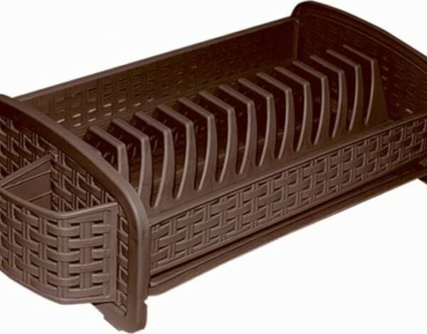 Сушилка для посуды Violet Ротанг коричневая 45.5*23*14см