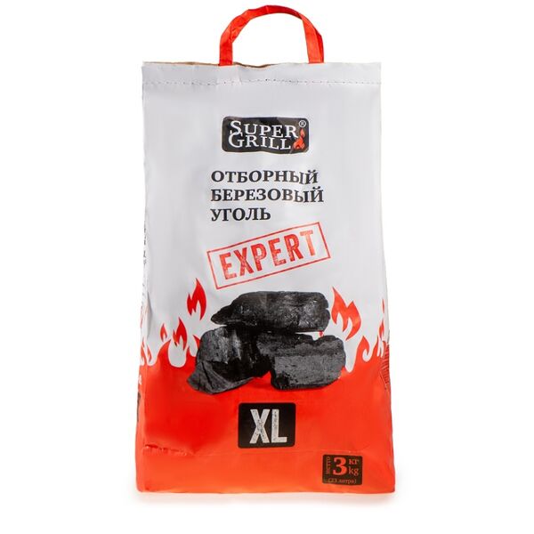 Уголь березовый SuperGrill 3 кг 1 шт Россия