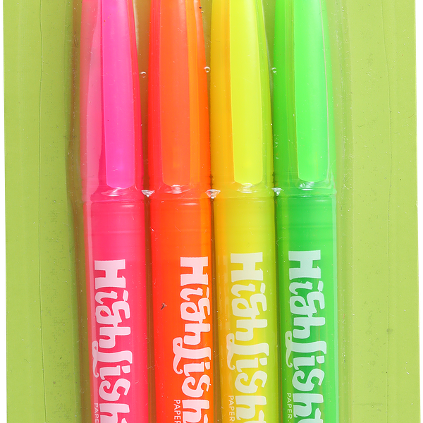 Набор тонких текстовыделителей Нужные Вещи 4 шт